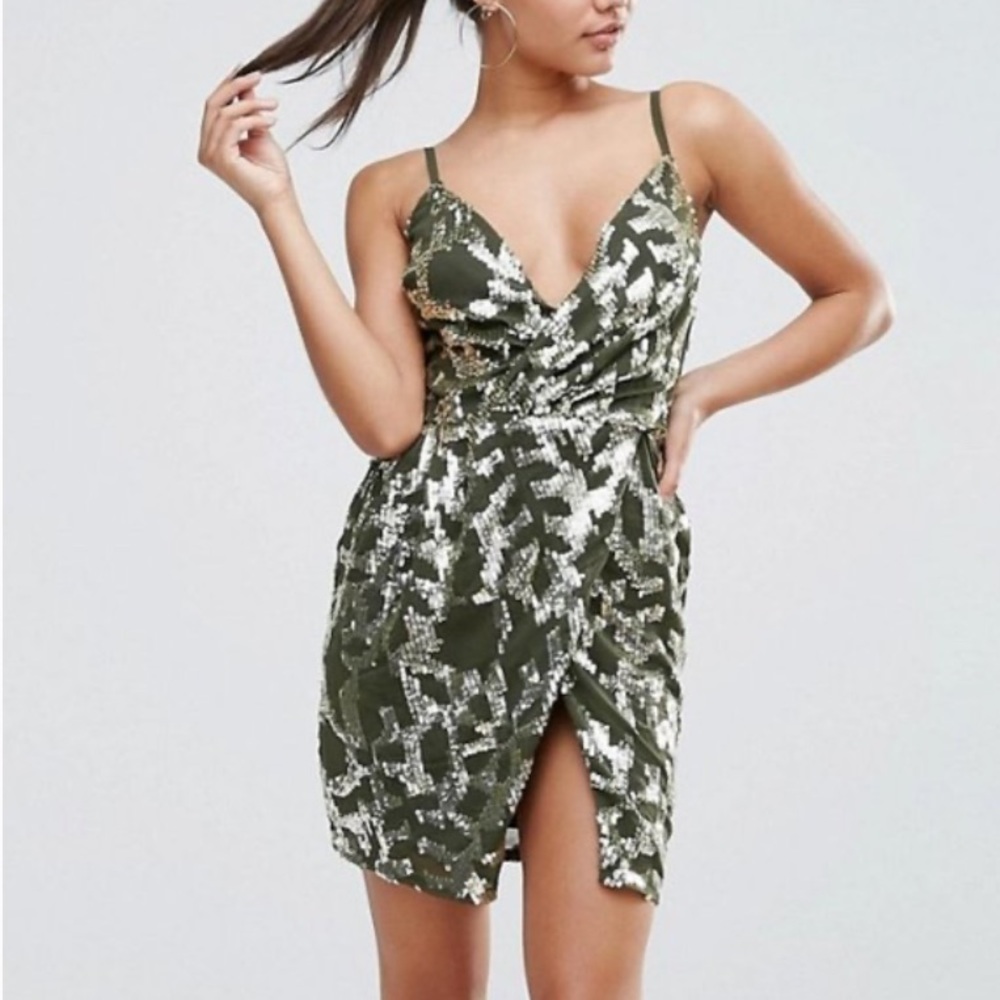 ASOS Starlet Dress Camo Sequence